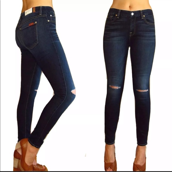 7 For All Mankind Denim - Last 👆7 For All Mankind Skinny Distressed Jeans